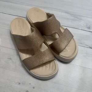 Crocs Getaway sandals in stucco shimmer women's size 8